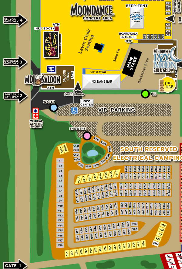 South Reserved Electrical Campground Map